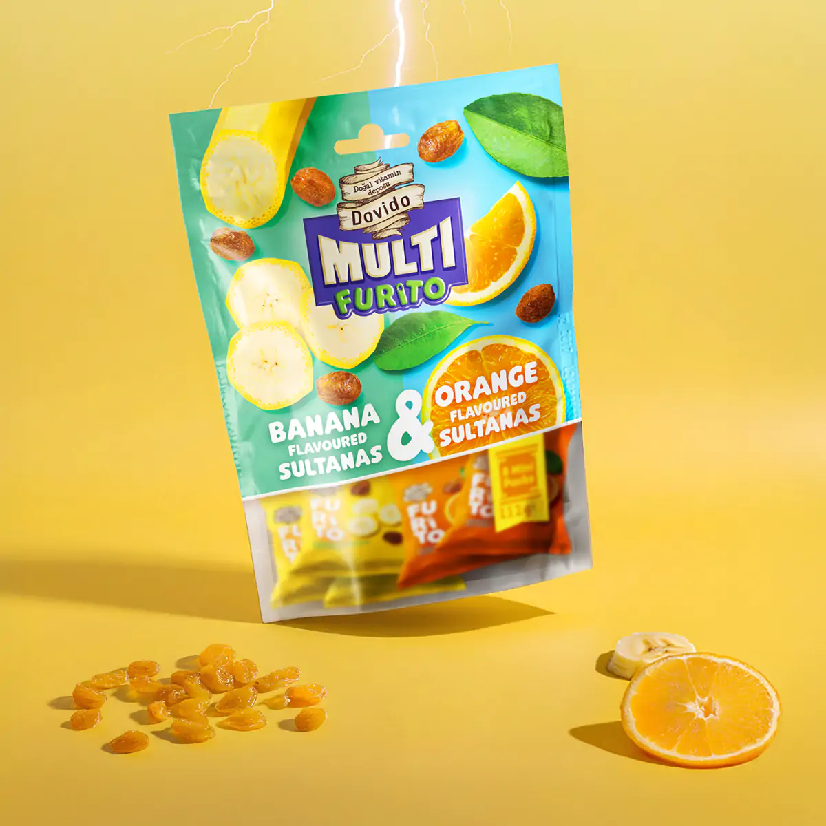 doğal muz&portakal aromalı kuru üzüm